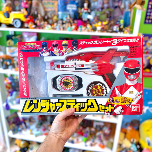 Migthy Morphin' Power Rangers: Kyoryu Sentai Zyuranger - Weapon Gun Ranger Stick Set (Bandai 1992) - PopCultGang