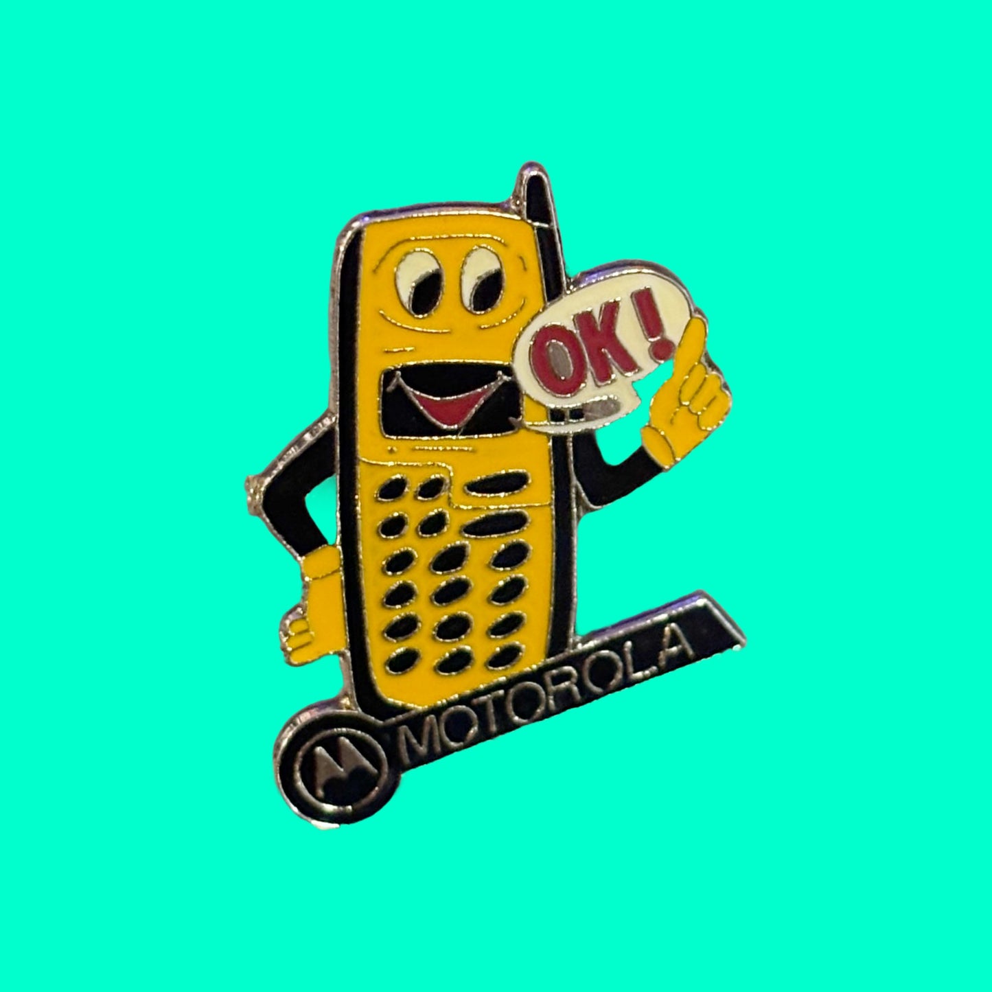 Motorola Phone Saying "OK" Enamel Pin (90s) - PopCultGang
