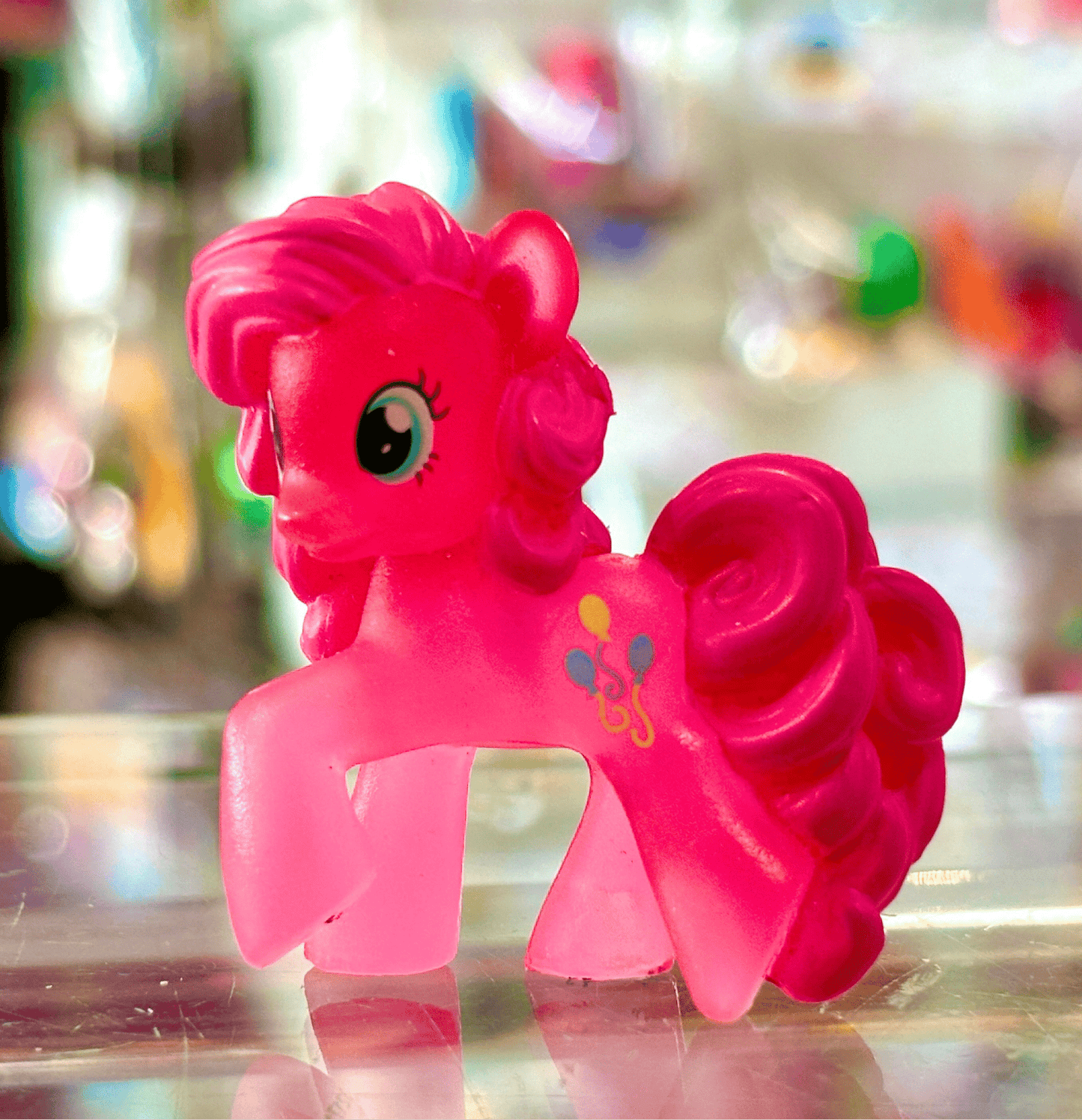 My Little Pony Mystery Minis (G4, 2010s): Transparent Neon Pinkie Pie 5cm Figure - PopCultGang