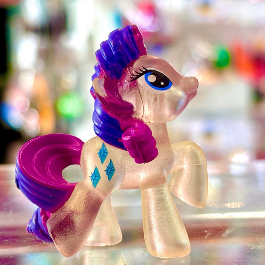 My Little Pony Mystery Minis (G4, 2010s): Transparent Rarity Purple Hair 5cm Figure - PopCultGang