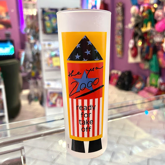 New Years 2000 Vintage Drinking Glass: Ready For Take - Off - PopCultGang