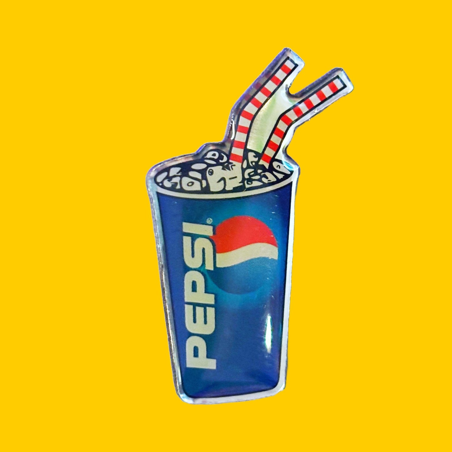Pepsi Coke Cup w. Straws Enamel Pin (90s) - PopCultGang