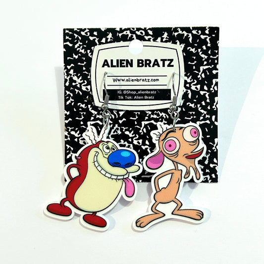 Ren & Stimpy Earrings - PopCultGang