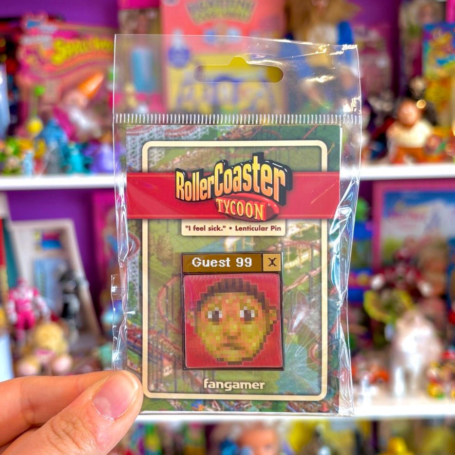 RollerCoaster Tycoon: "I Feel Sick" Lenticular Pin (Fangamer) - PopCultGang