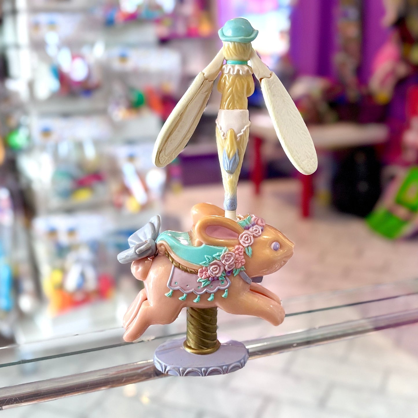 Sky Dancers: Spritzy Fairy Flyer Bunny Carousel Launcher (Galoob, 1995) - PopCultGang