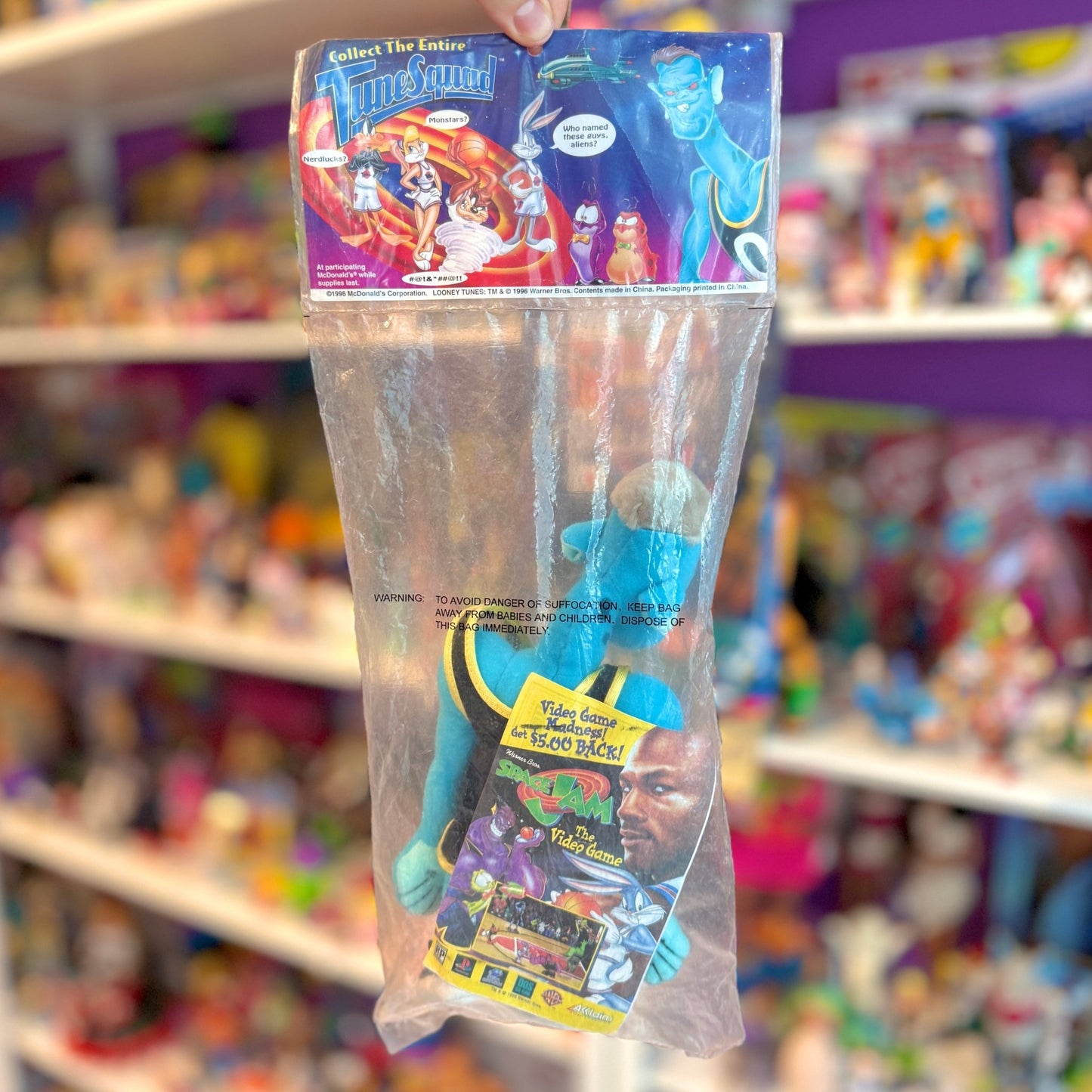 Space Jam: Blanko Monstars Blue Alien Plush (NIB, McDonalds, 1996) - PopCultGang