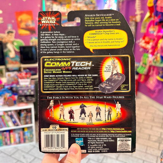 Star Wars: Episode I - Anakin Skywalker Tatooine + CommTech Chip Action Figure (MOC, 1999) - PopCultGang
