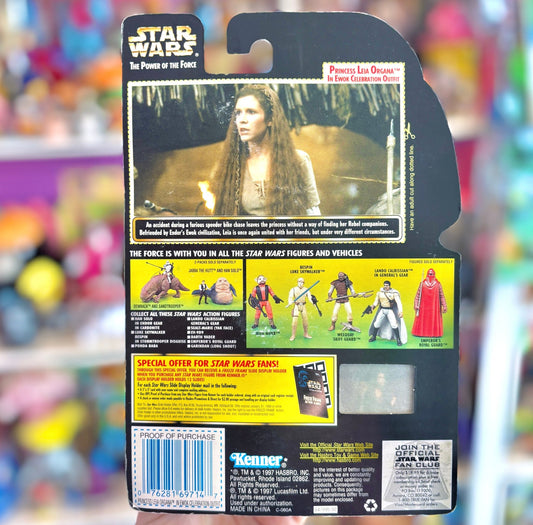Star Wars: The Power of The Force - Princess Leia In Ewok Celebration Outfit Action Figure (Kenner, 90s) - PopCultGang