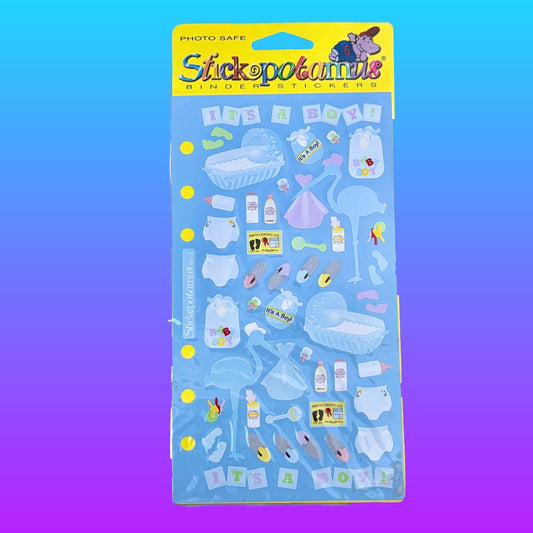 Stickopotamus "It's A Girl" & "It's A Boy" Binder Stickers (90s) - PopCultGang