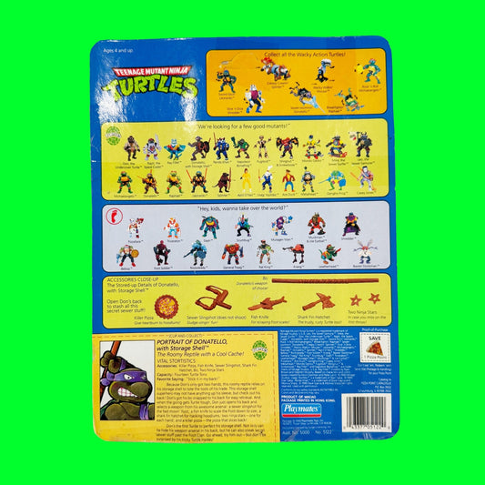 Teenage Mutant Ninja Turtles: Donnatello With Storage Shell Action Figure (w. card, 90s) - PopCultGang
