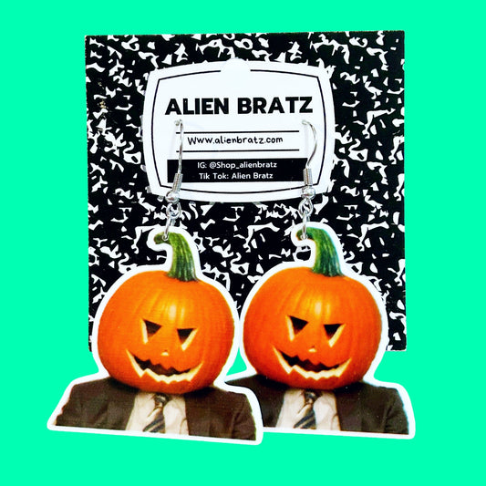 The Office: Dwight Pumpkin Earrings (Alien Bratz) - PopCultGang