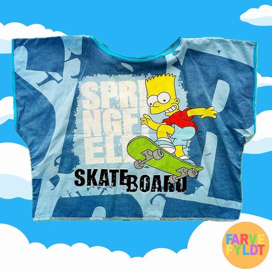 The Simpsons: Bart Simpson Skateboard - Upcycled Blue Top (FARVEFYLDT x POPCULTGANG) - PopCultGang
