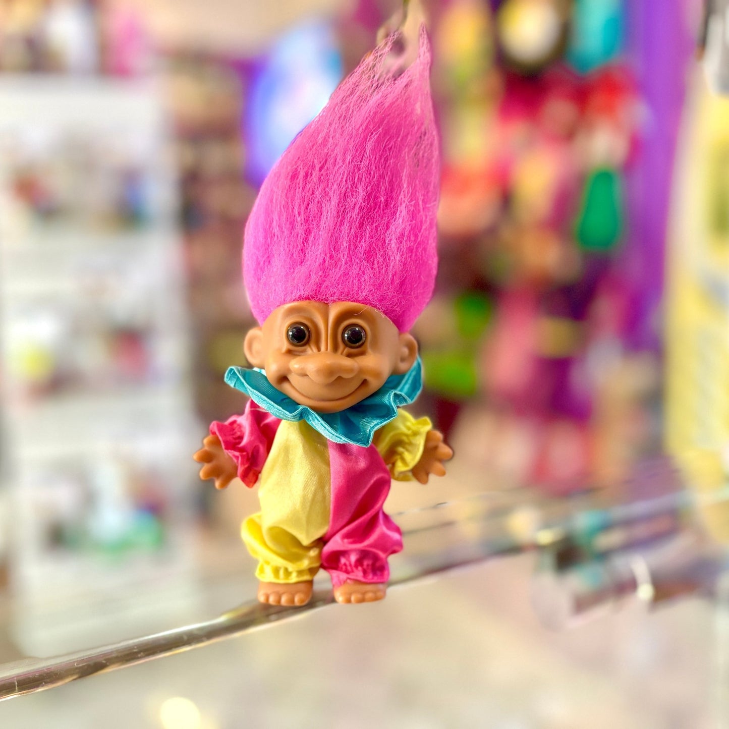 Trolls: Clown Suit Troll Pink Hair (Russ, 90s) - PopCultGang