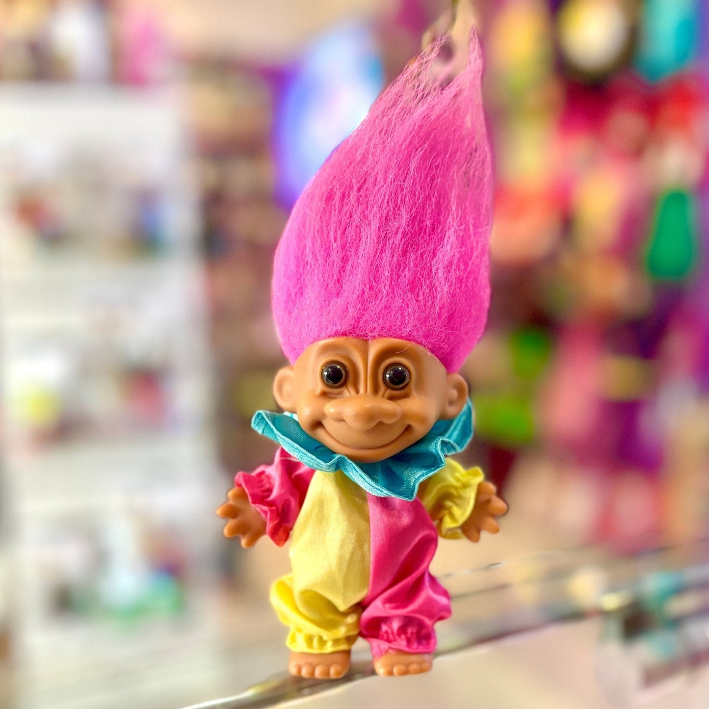 Trolls: Clown Suit Troll Pink Hair (Russ, 90s) - PopCultGang
