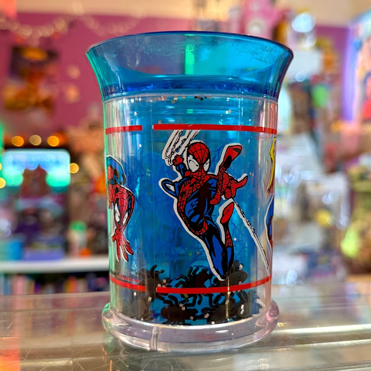 Ultimate Spider - Man Plastic Glitter Cup (Marvel, 2000s) - PopCultGang