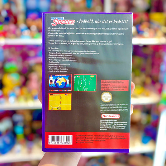 Virtual Soccer (Yapon, Danish rental case variant, Super Nintendo/SNES) - PopCultGang