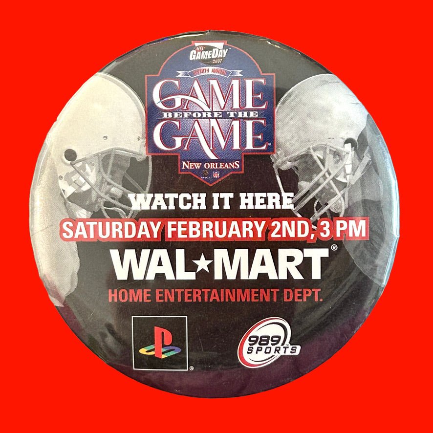 Walmart: "Game Before The Game" Playstation Promotional Badge (90s) - PopCultGang