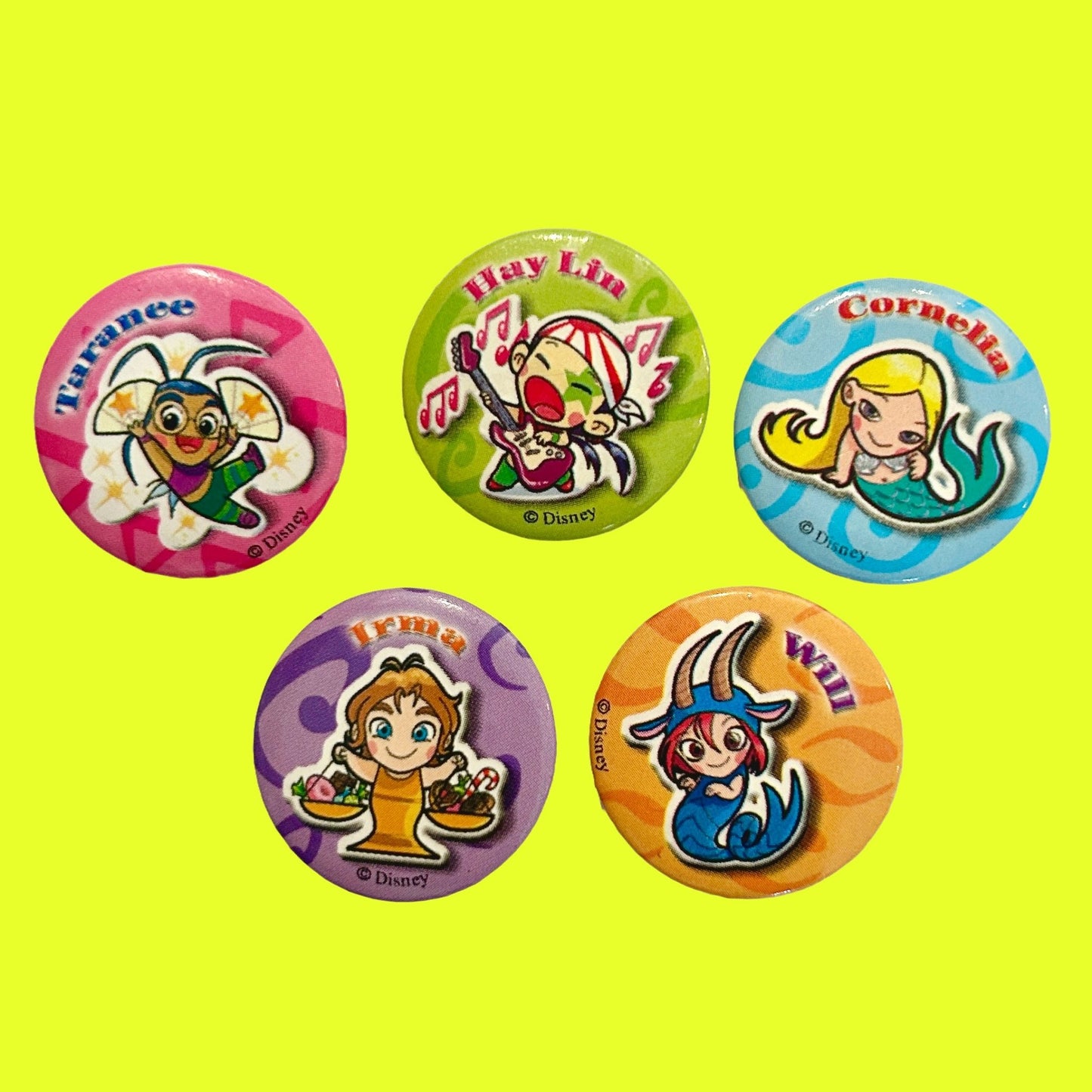 W.I.T.C.H. Witch Chibi Pin Button Badges (Disney, 2000s) - PopCultGang