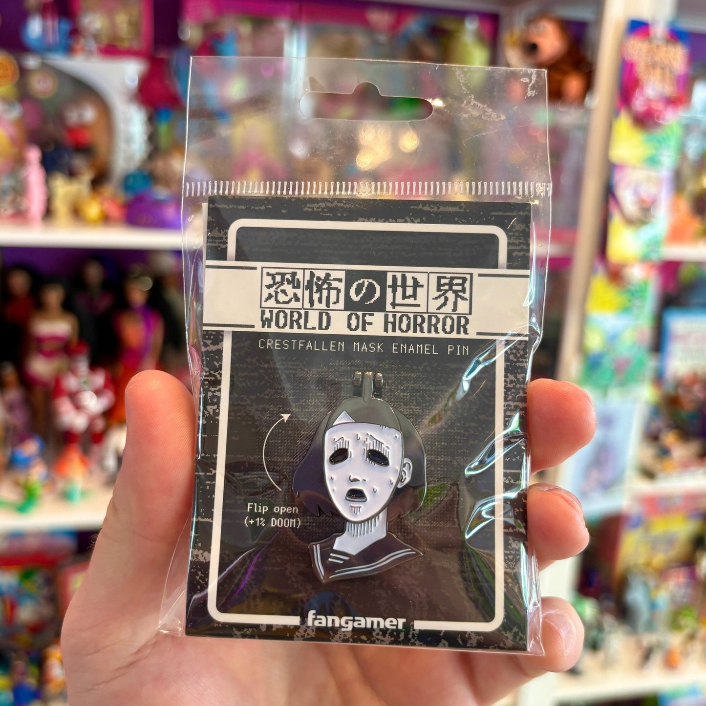 World of Horror - Crestfallen Mask Enamel Pin - PopCultGang