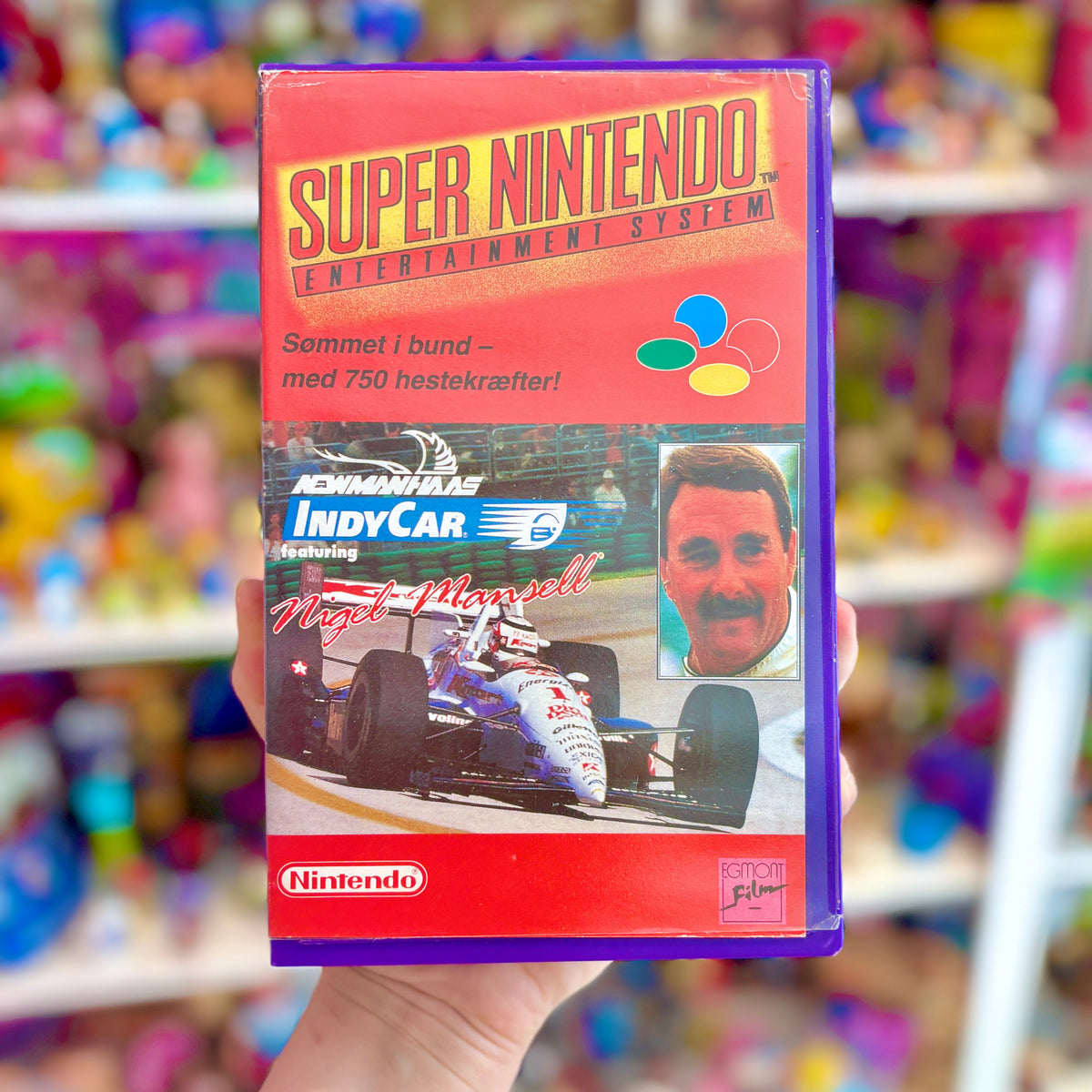 Indy Car: Featuring Nigel Mansell (Yapon, Danish rental case variant, Super Nintendo/SNES)
