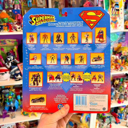 Superman: Man Of Steel - Cyberlink Superman + Cyberlink Batman Action Figure Set (MOC, Kenner, 1995)