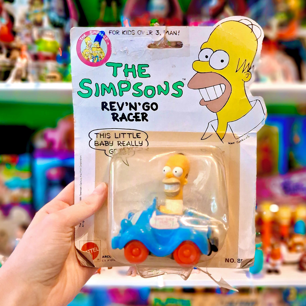 The Simpsons: Rev'N Go Racer - Homer Simpson Pull-Back Car Vehicle Toy (Mattel, 1990)