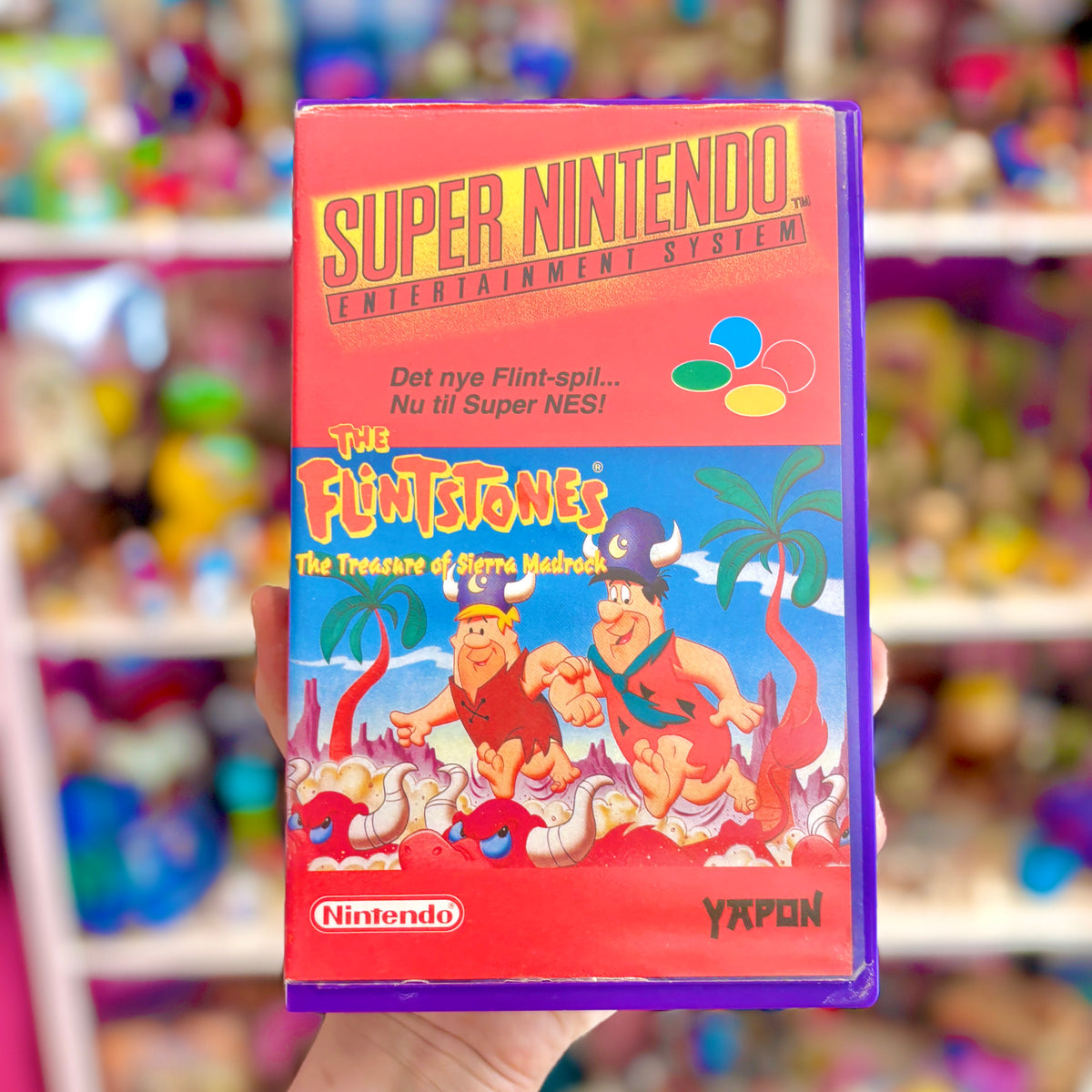 The Flintstones: The Treasure of Sierra Madrock (Yapon, Danish rental case variant, Super Nintendo/SNES)