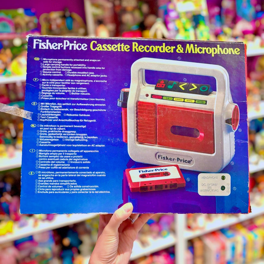 Fisher-Price: Casette Recorder & Microphone (new in box, 80s)