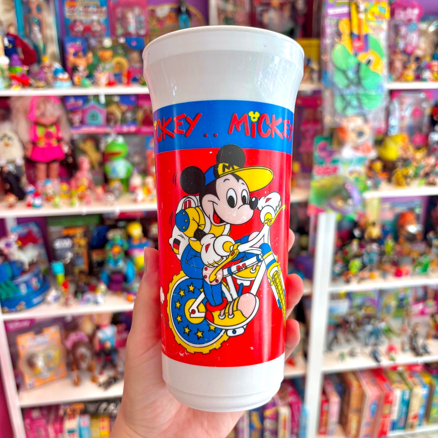 Mickey Mouse: Cool Bicycling Tumbler Plastic Mug (Disney, 90s)