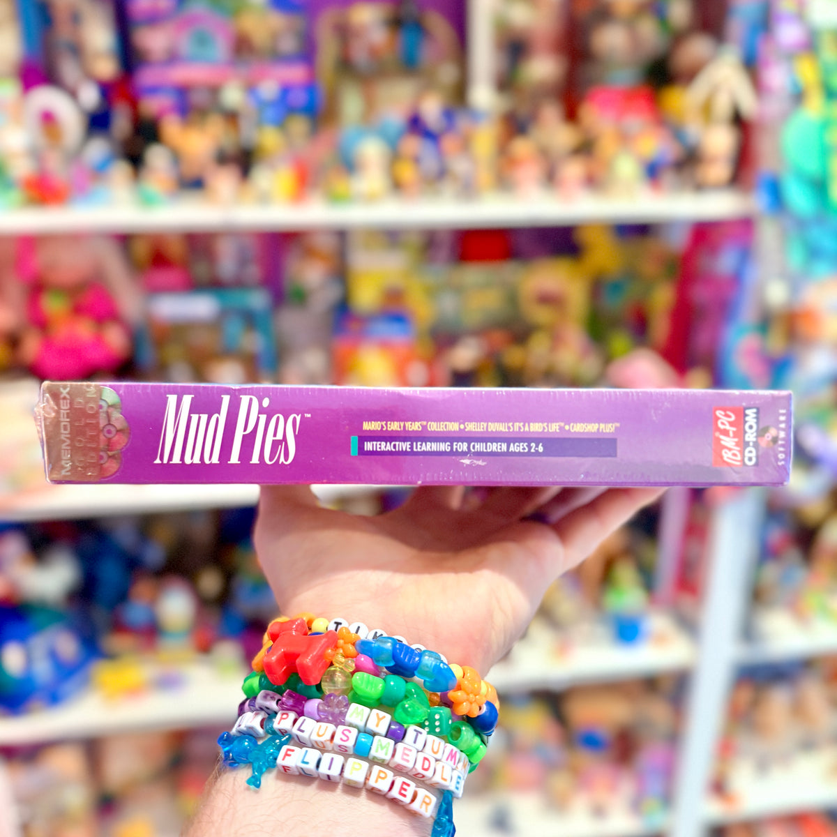 Mud Pies - Mario's Early Years Collection, Shellay Duvall's "It's A Bird's Life", Cardshop Plus! (SEALED, extremely rare officially licensed Mario game, PC Big Box, 1995)