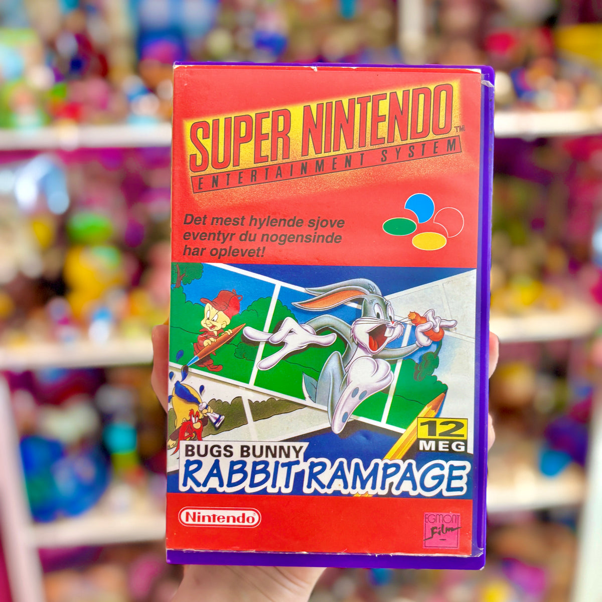 Bugs Bunny: Rabbit Rampage (Yapon, Danish rental case variant, Super Nintendo/SNES)