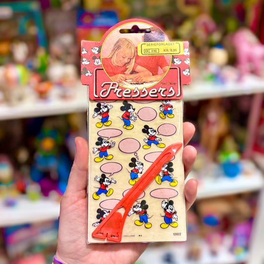 Pressers: Mickey Mouse Speechbubbles - Rub-on Transfer Stickers (Disney, new and sealed, 80s)