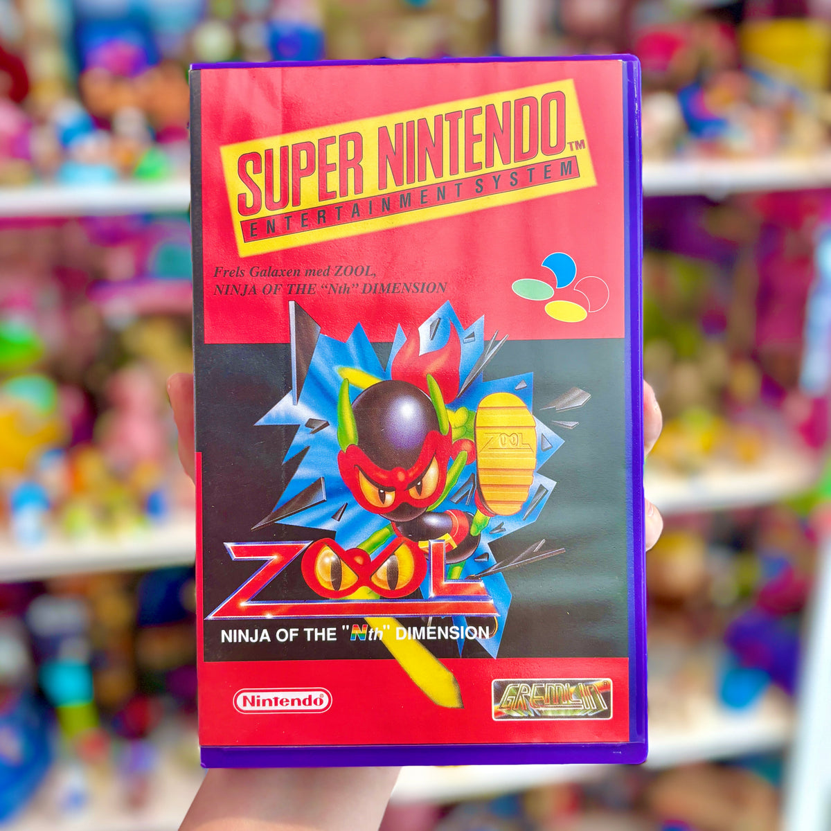 Zool: Ninja of The Nth Dimension (Yapon, Danish rental case variant, Super Nintendo/SNES)