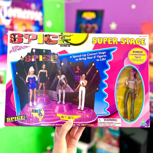 Spice Girls: Super Stage Playset with Sporty Spice Mel C. Bendable Figure (Toymax, 90s)