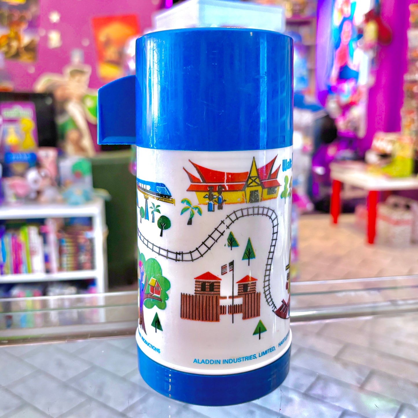 Walt Disney World: Blue Plastic Thermos (80s)