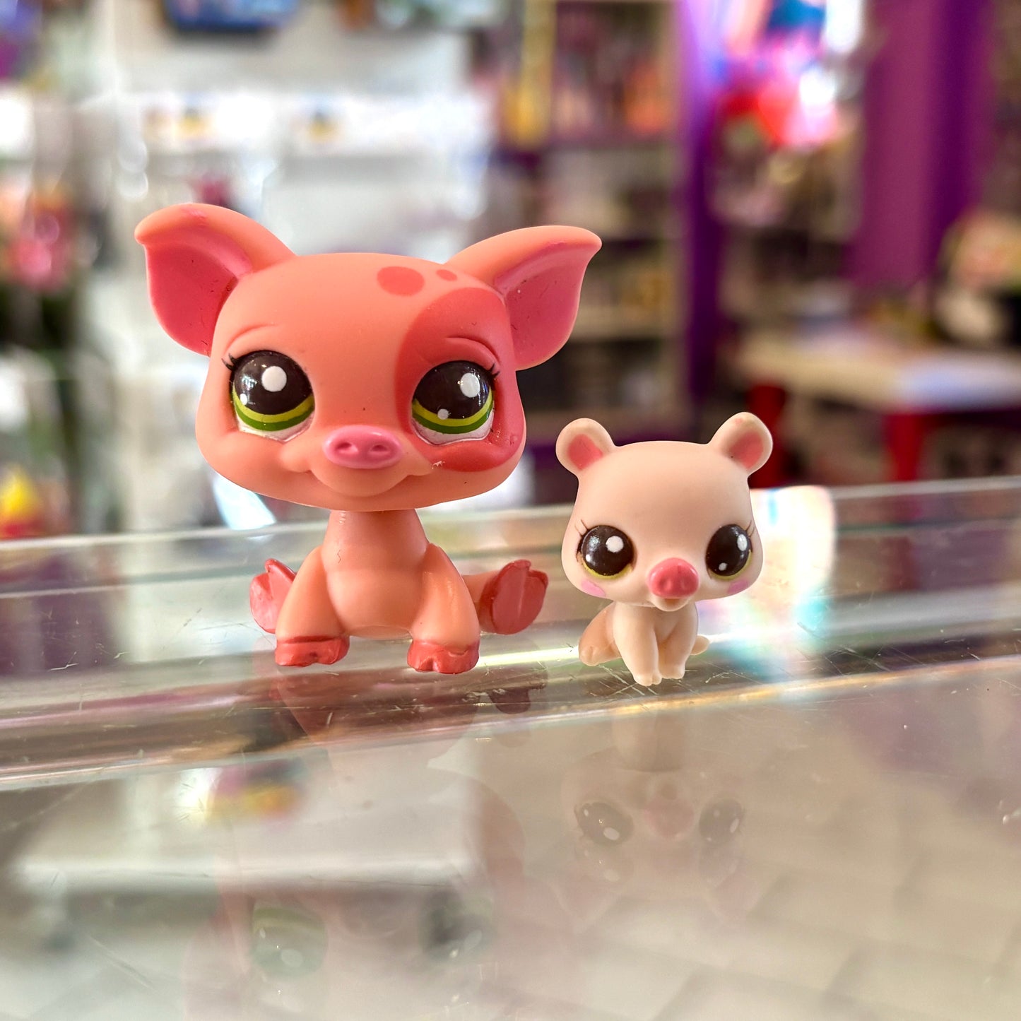 Littlest Pet Shop: #2672 #2673 Cutest Pets Snack Time with Mommy Pig Set (Hasbro, 2000s)