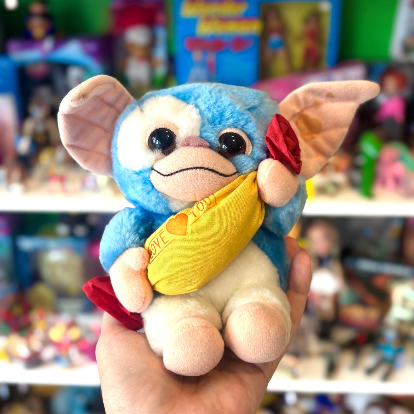 Gremlins 2: The New Batch - Blue Gizmo Gremlin Plush "I Love You" (90s)