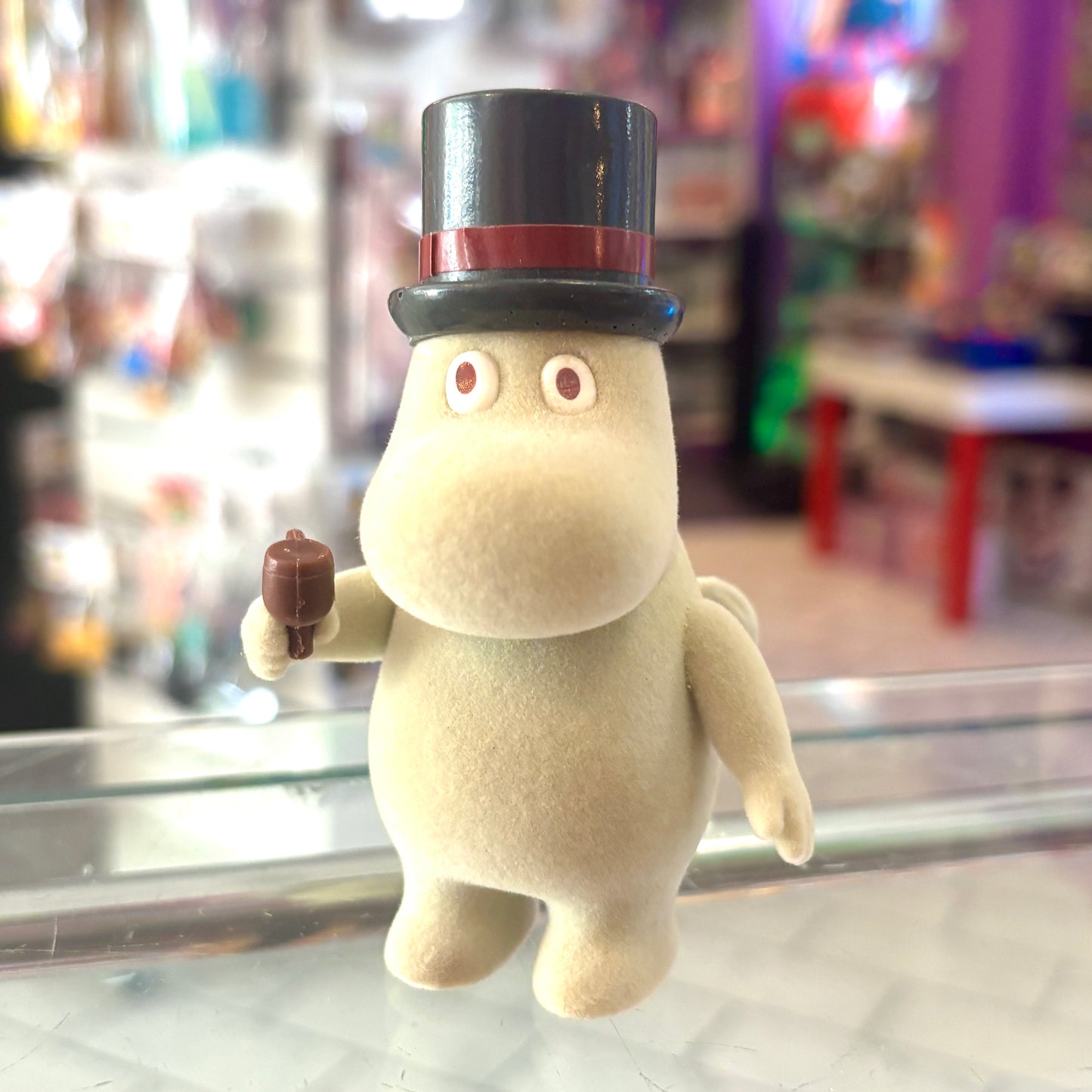 Moomin Valley Friends: Moominpappa Flocked Figure (1990s, Yutaka)