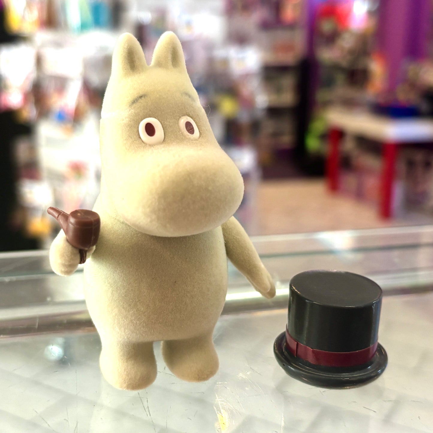 Moomin Valley Friends: Moominpappa Flocked Figure (1990s, Yutaka)