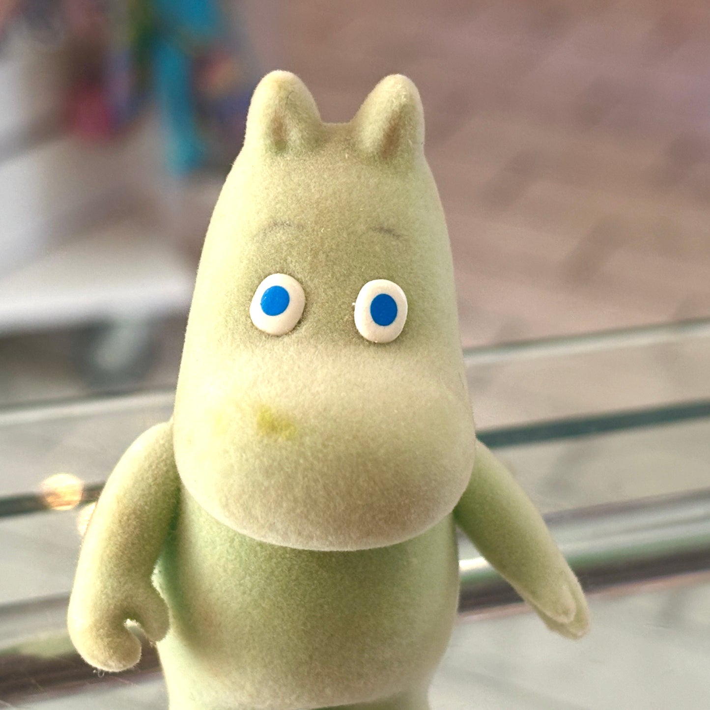 Moomin Valley Friends: Moomintroll Flocked Figure (1990s, Yutaka)