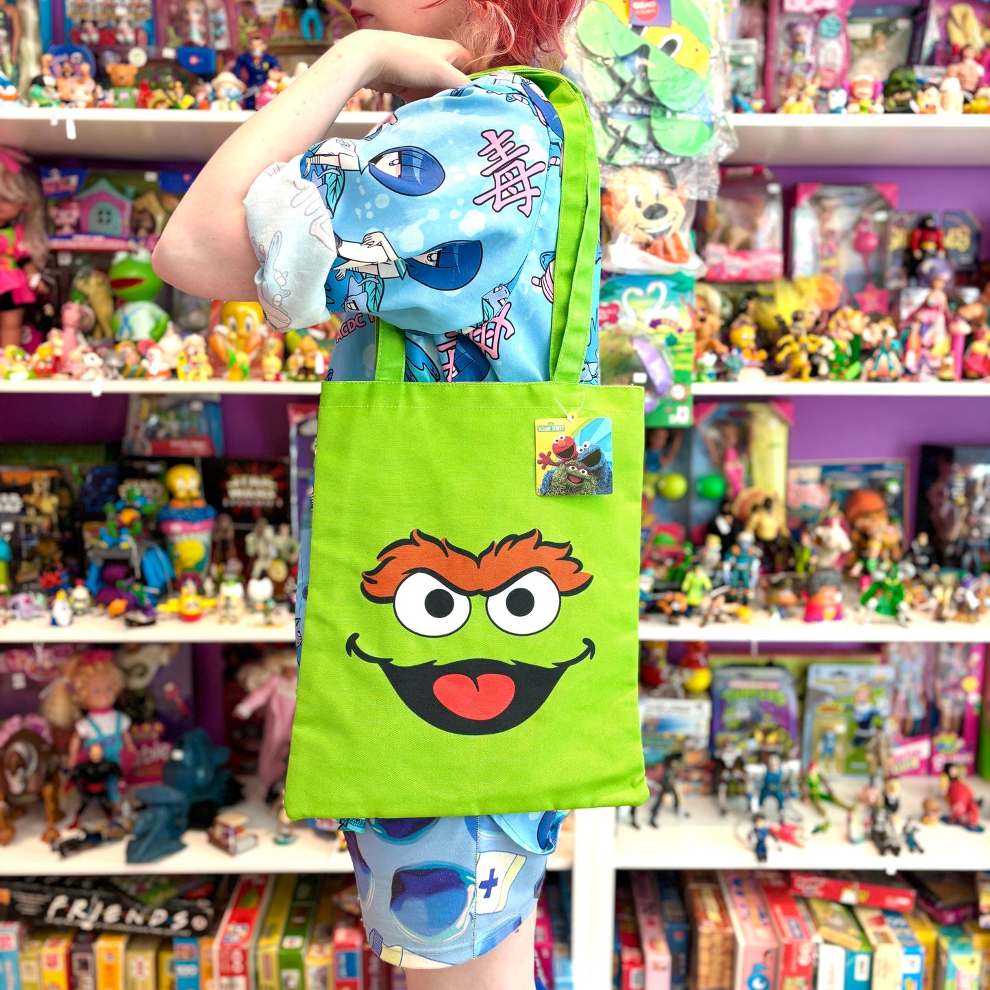 Sesame Street: Oscar the Grouch Face Tote Shopping Bag (Karactermania)