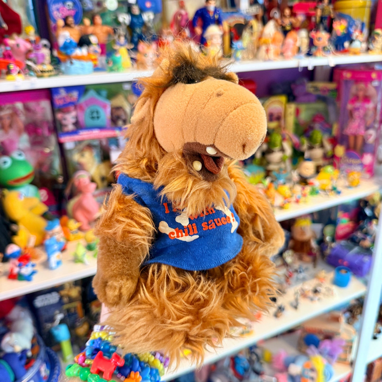 Alf: "I Love Cats With Chili Sauce" Plush With Suction Cups (80s)
