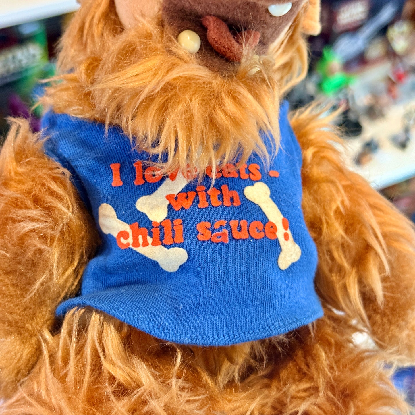 Alf: "I Love Cats With Chili Sauce" Plush With Suction Cups (80s)