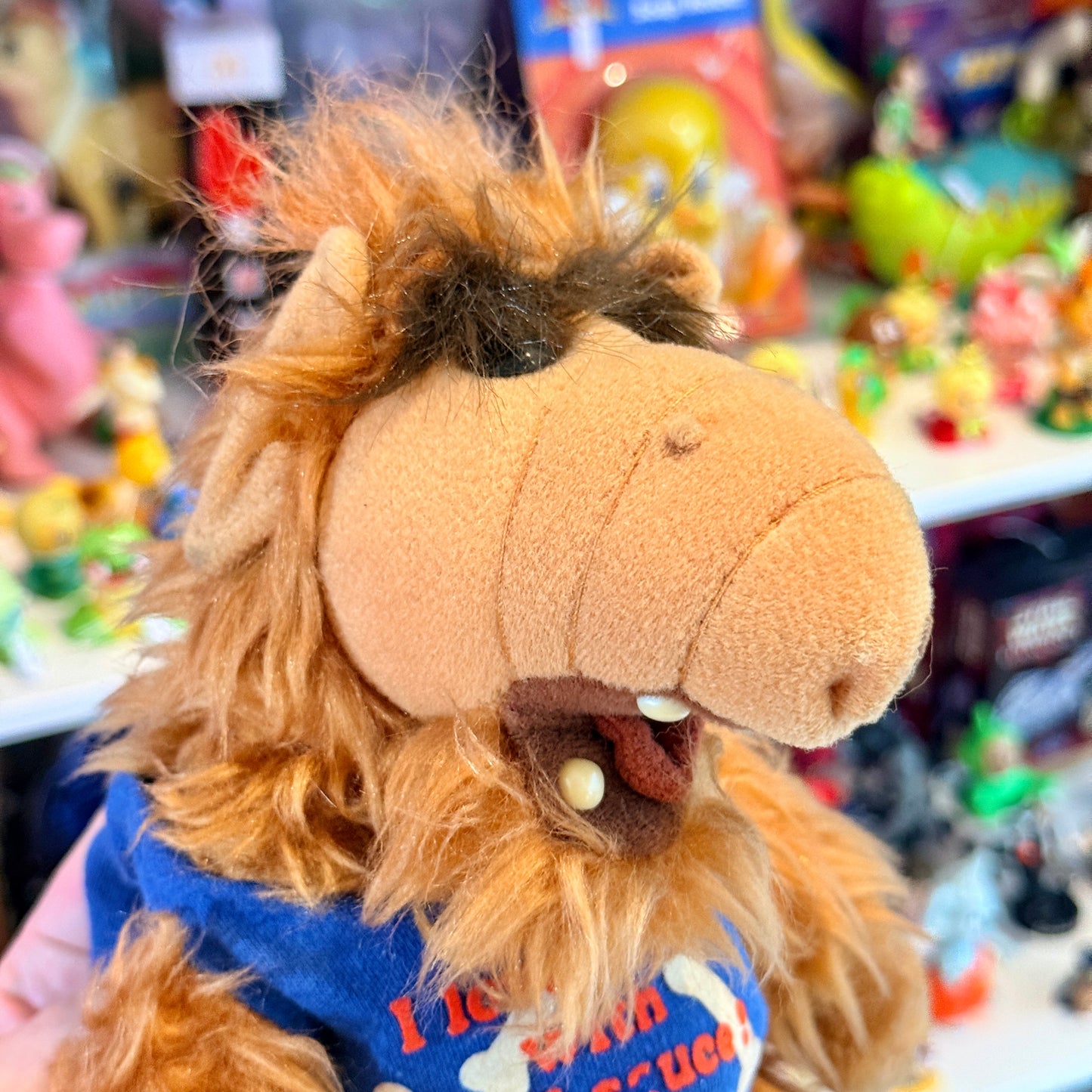 Alf: "I Love Cats With Chili Sauce" Plush With Suction Cups (80s)