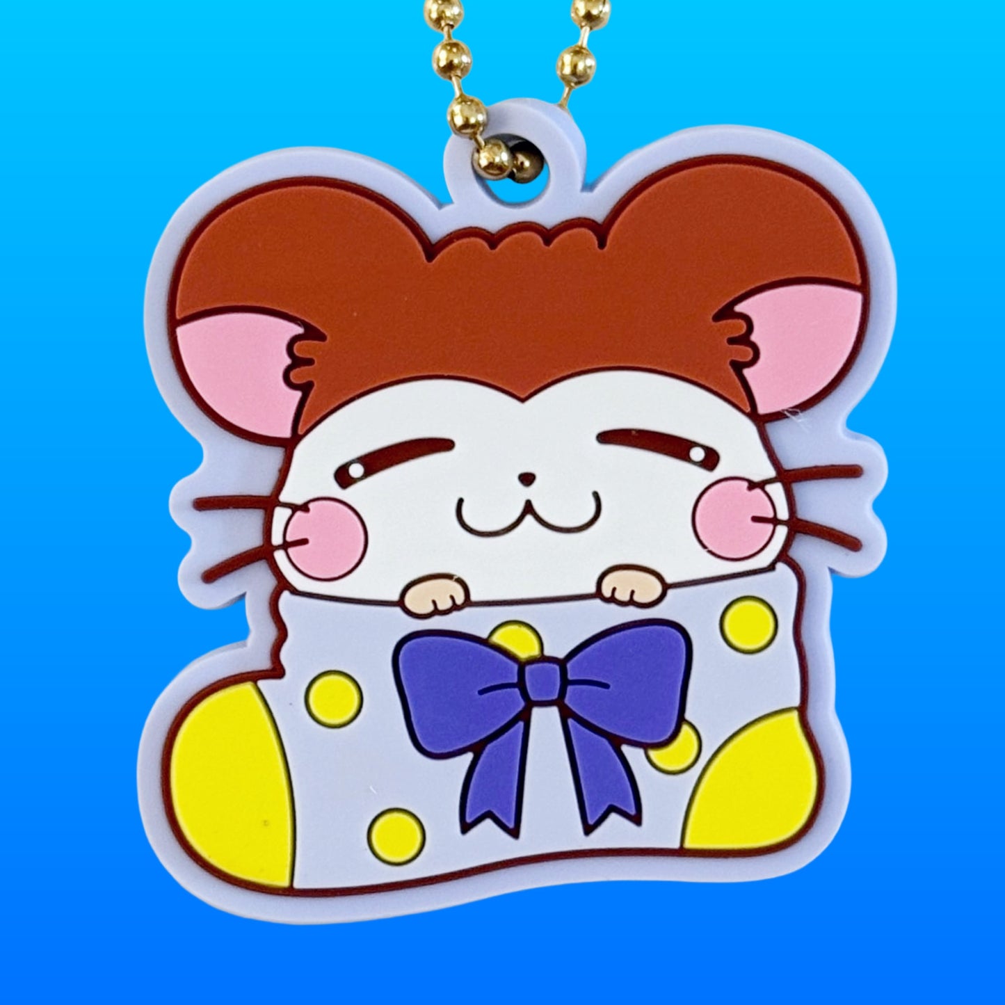 Hamtaro: Snoozer Rubber Keychain (Shopro, 2010s)