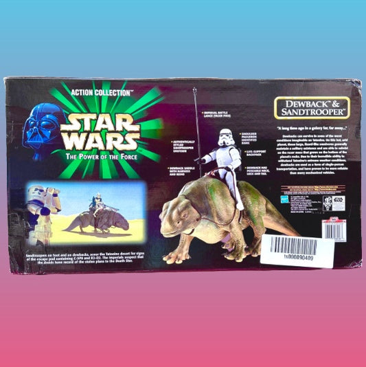 Star Wars: The Power of The Force - 1:6 Scale Dewback 80 cm & Sandtrooper 30 cm (NIB, Kenner, 1997)