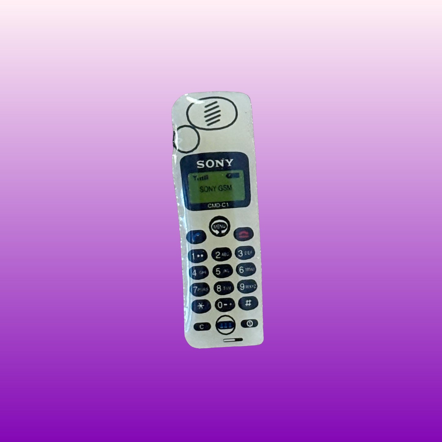 Sony White Mobile Phone Pin Badge (90s)