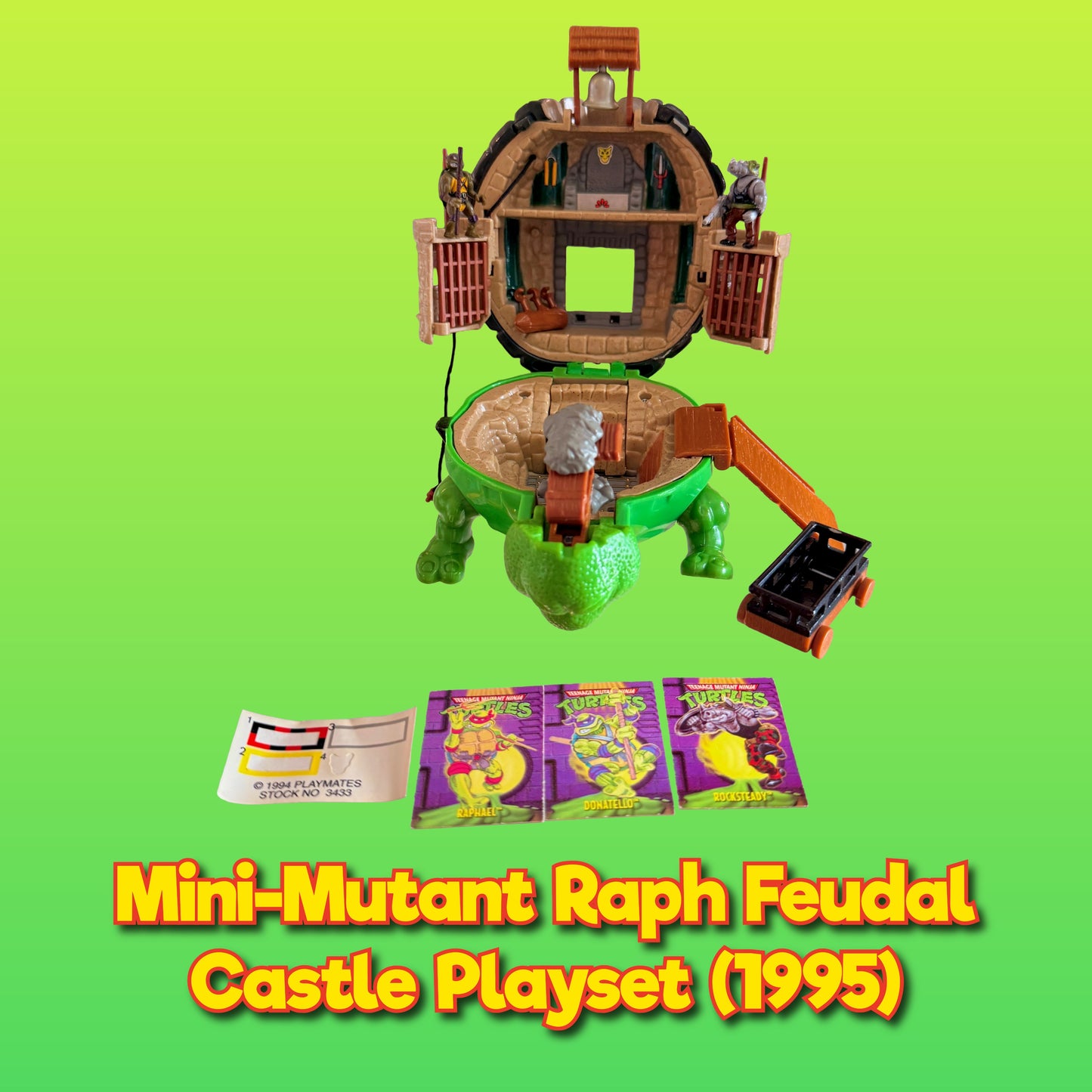 Teenage Mutant Ninja Turtles: Mini Mutants - Raph Feudal Castle Playset (Playmates, 1995)