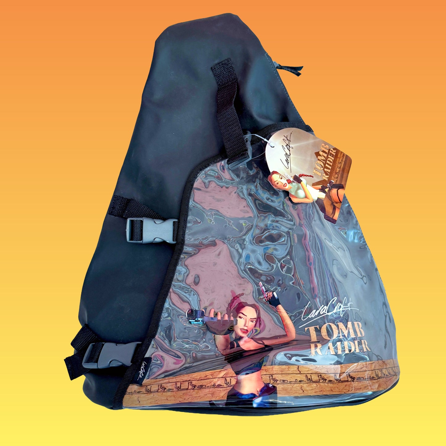 Tomb Raider: Lara Croft Black Crossbody Bag (90s)