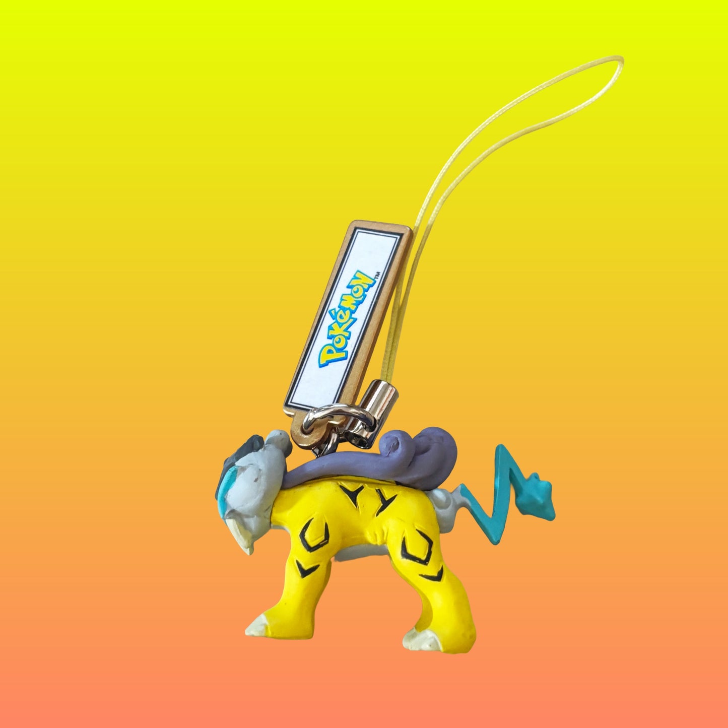 Pokemon: Raikou Phone Charm Dangler Gachapon (Nintendo, Tomy, 2010)